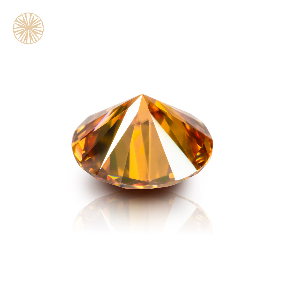 Orange Brilliant Cut Round Shape Moissanite Diamond Loose Gemstones GRA Certified Vivid Orange VVS1 Moissanite Fancy Cut for Jewelry Making